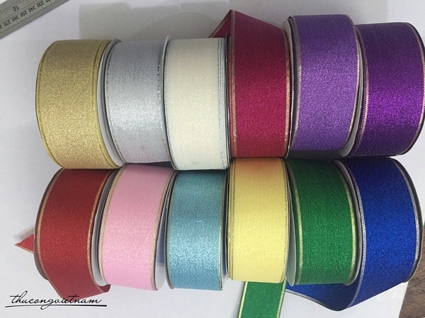 Ruy băng kim tuyến có viền 4cm 